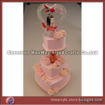 Clear Heart Shape Finely Designed Lucite Wedding Cupcake Stand Rack